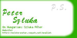 peter szluka business card
